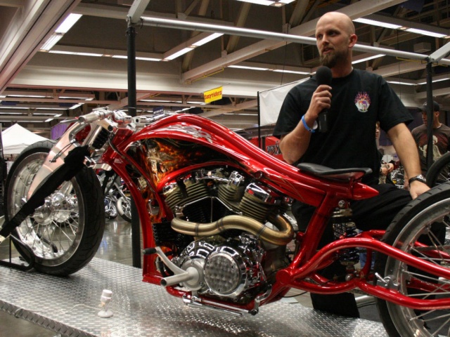 Jaxon Fyffe and his Speedliner at the 2008 Easyriders V-Twin Show in Sacramento Jaxon Fyffe and his Speedliner at the 2008 Easyriders V-Twin Show in Sacramento